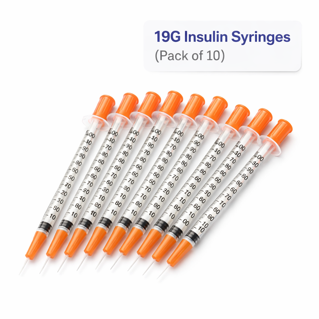 Sterile Insulin Syringes – 19G (Pack of 10)